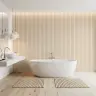 Cream Beige Vertical Stripe Textured Wallpaper 6