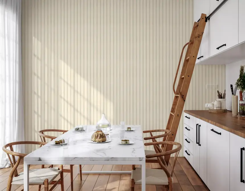 Soft Candy Stripes on Canvas Muted Wallpaper