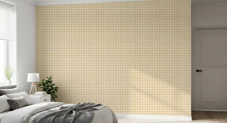 Soft Gingham on Canvas Wallpaper