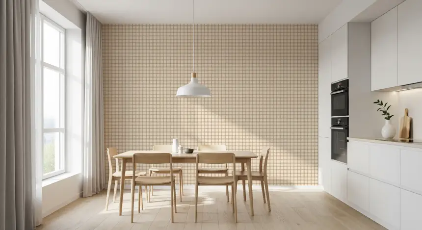 Soft Gingham on Canvas Vintage Wallpaper