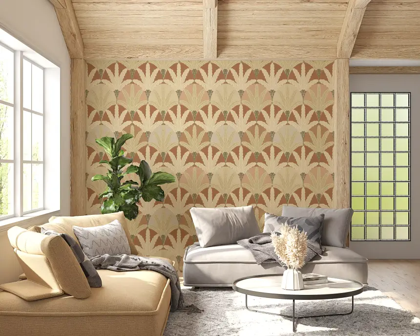 Earthy Fan Fronds Wallpaper