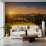 Golden Hour Tuscan Villa and Cypress Path Wall Mural 6