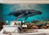 Humpback Whale and Vibrant Coral Underwater Mural 6