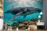 Humpback Whale and Vibrant Coral Underwater Mural 7