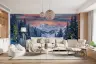 Snowy Mountain Road Sunset Wall Mural 7