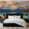 Dramatic Mountain Lake Reflection Wall Mural 7
