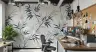 Elegant Navy and Beige Bamboo Leaf Wall Mural 7