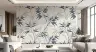 Elegant Navy and Beige Bamboo Leaf Wall Mural 8