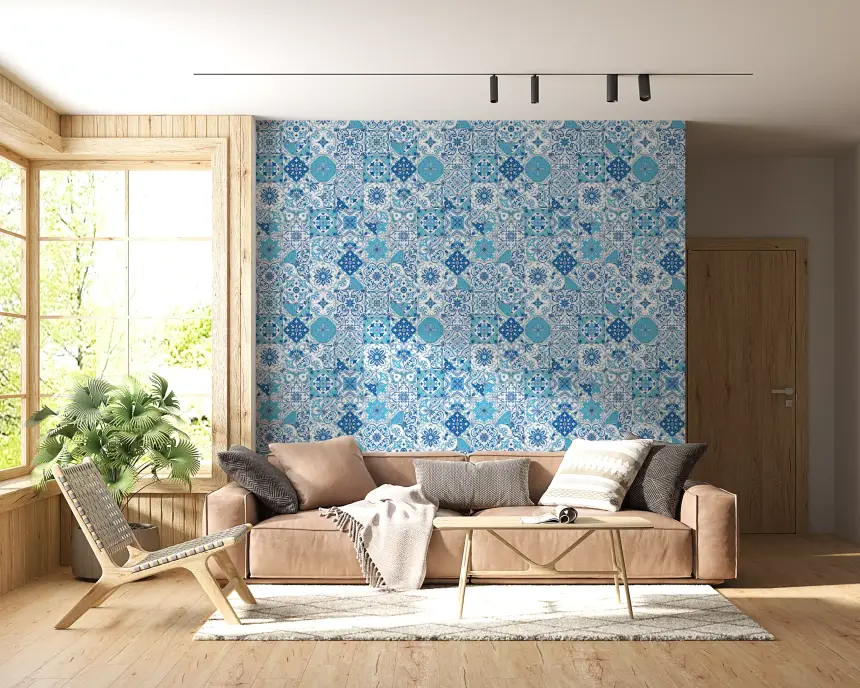 Mediterranean Hues/ Azulejo Tiles 2 Wallpaper