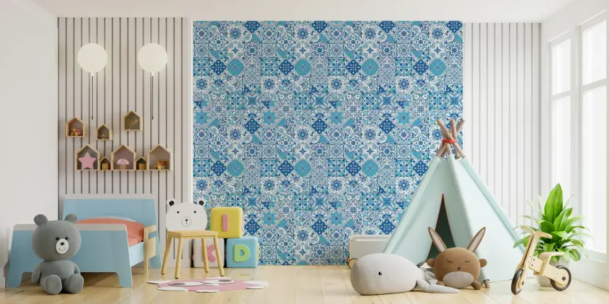 Mediterranean Hues/ Azulejo Tiles 2 Wallpaper