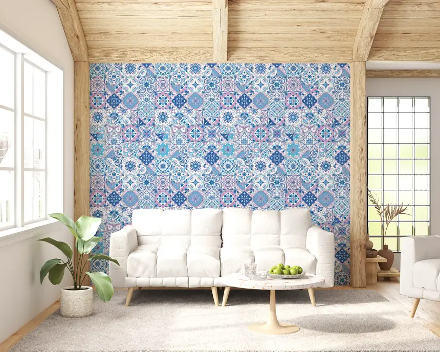 Mediterranean Hues/ Azulejo Tiles 3 Wallpaper