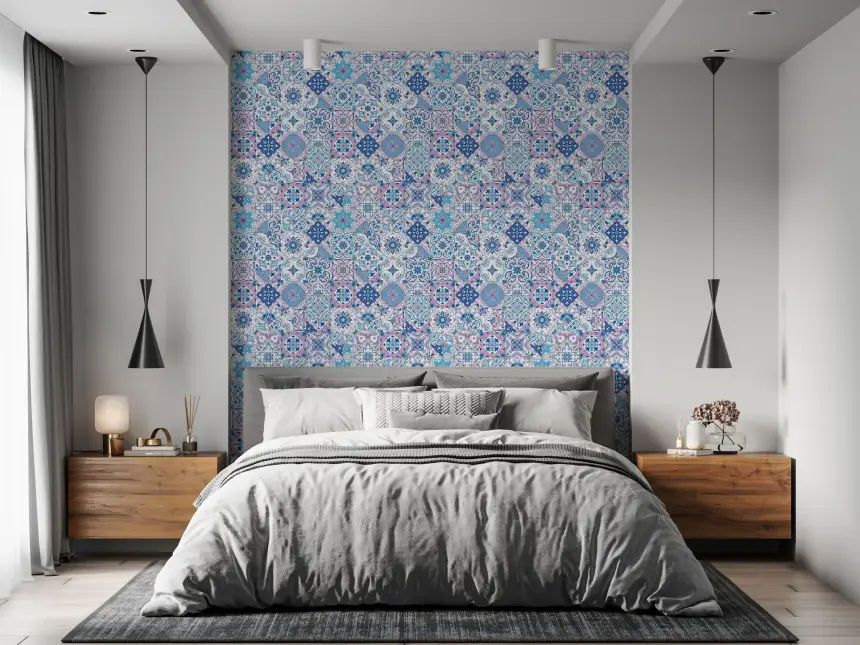 Mediterranean Hues/ Azulejo Tiles 3 Wallpaper