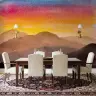 Vibrant Watercolor Mountain Sunset Wall Mural 8