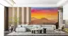 Vibrant Watercolor Mountain Sunset Wall Mural 6