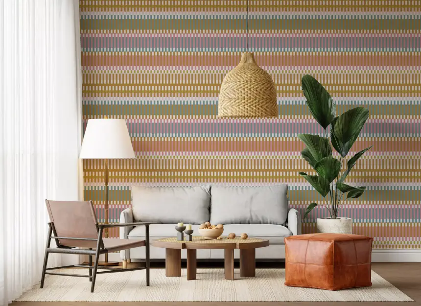 Retro Weave Blocks Wallpaper