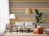 Contemporary Muted Geometric Blocks Stripe Wallpaper 8