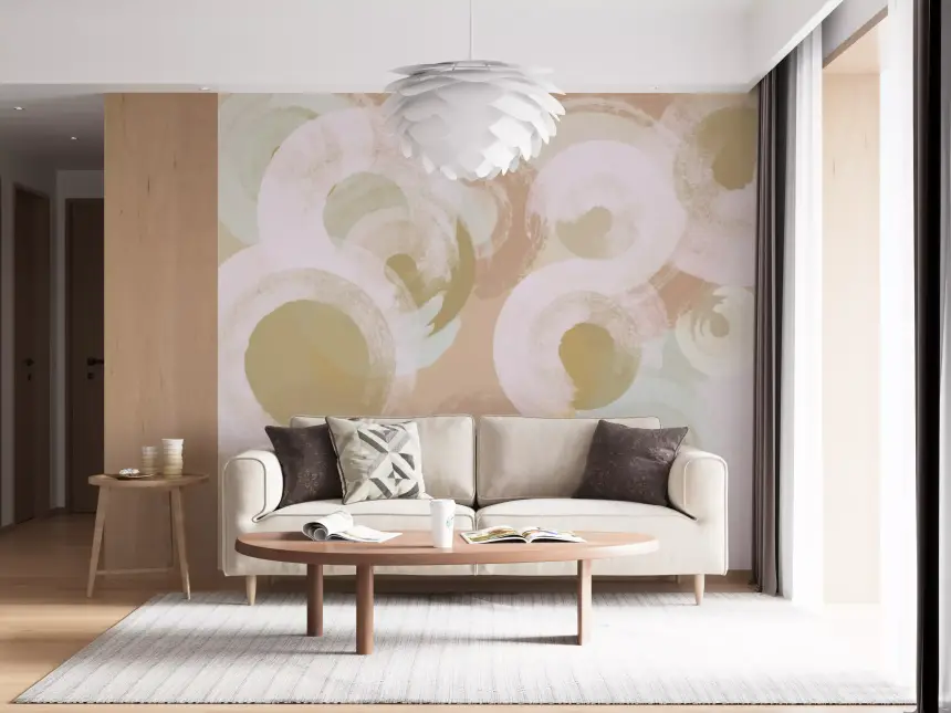 Whisper Brush Ovals Wall Mural