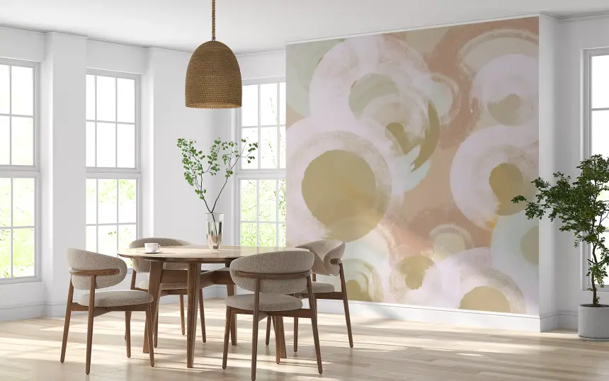 Whisper Brush Ovals Wall Mural
