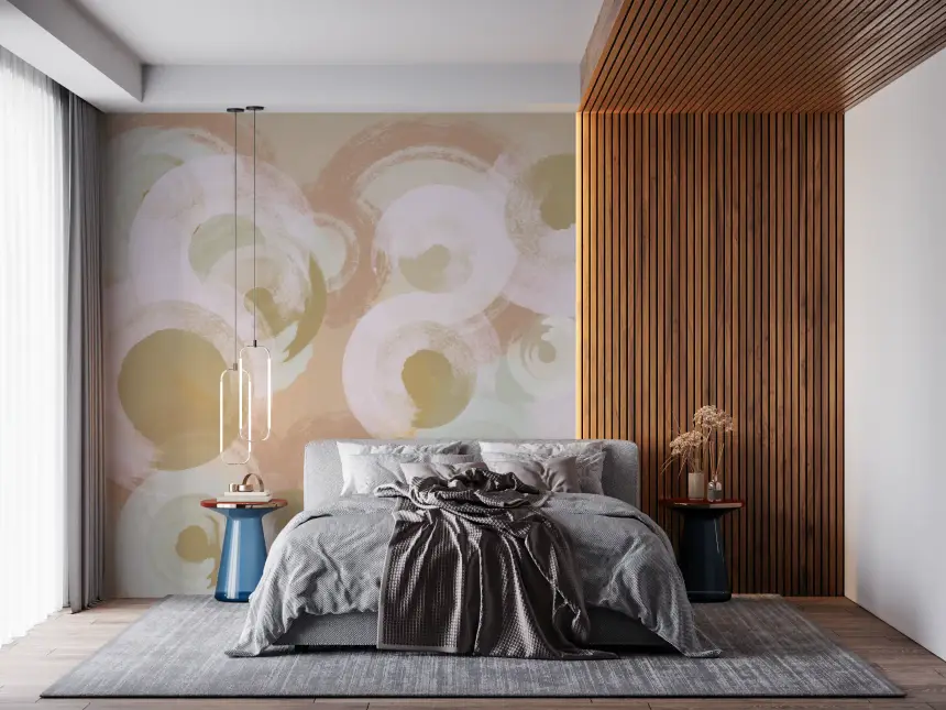 Whisper Brush Ovals Wall Mural