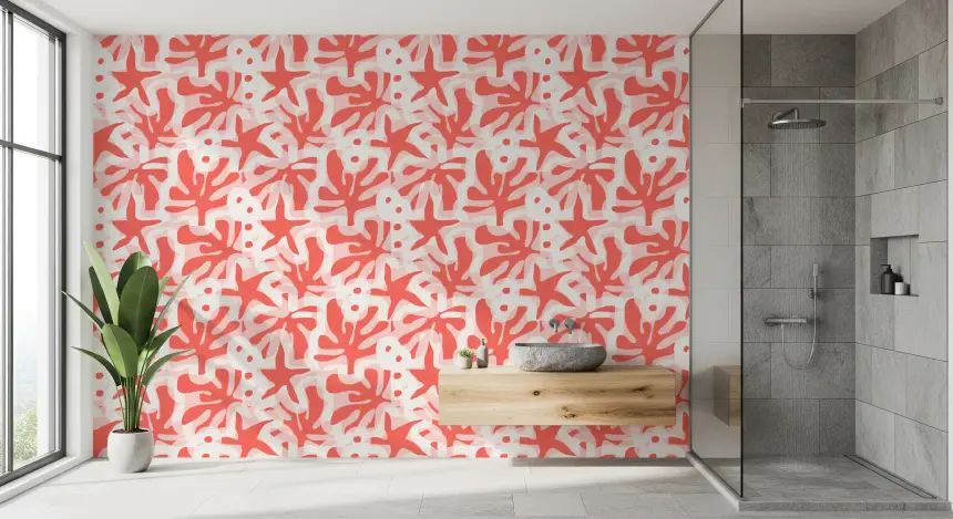 Coral Bloom Overlay Wallpaper