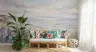 Pastel Coastal Landscape Wall Mural with Dune Flowers 8