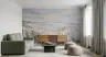 Pastel Coastal Landscape Wall Mural with Dune Flowers 7