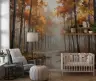 Misty Autumn Forest Lake Wall Mural 6
