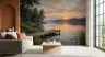 Tranquil Lake Dock Sunset Wall Mural 6