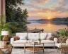 Tranquil Lake Dock Sunset Wall Mural 8