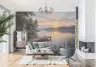 Tranquil Lake Dock Sunset Wall Mural 7