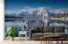 Serene Snowy Mountain Lake Reflection Wall Mural 8