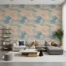 Abstract Aqua and Blue Floral Wallpaper 6