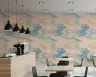 Abstract Aqua and Blue Floral Wallpaper 8