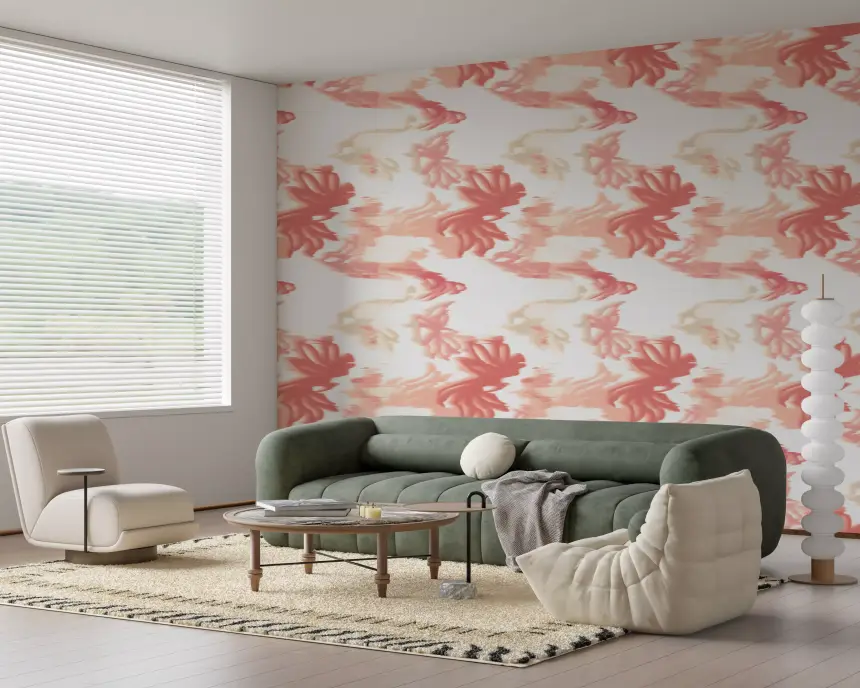 Coral Mist Flow Wallpaper
