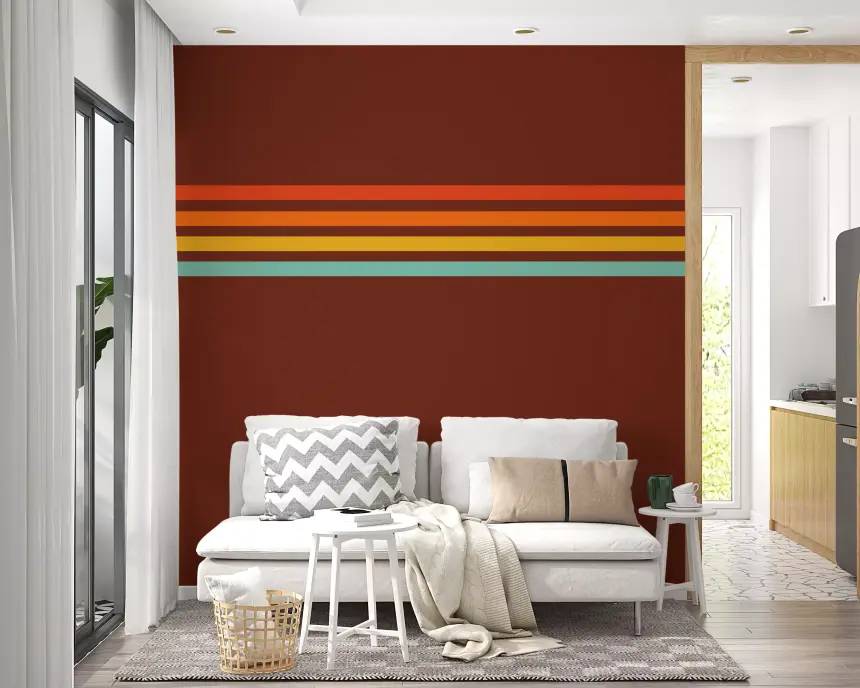 Retro Stripe Horizon Wall Mural