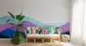 Abstract Watercolor Mountain Layers Wall Mural 6