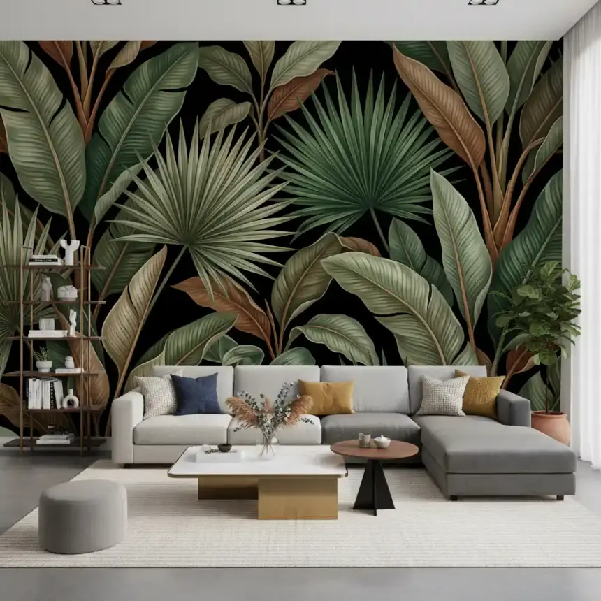 Botanical Noir Wall Mural