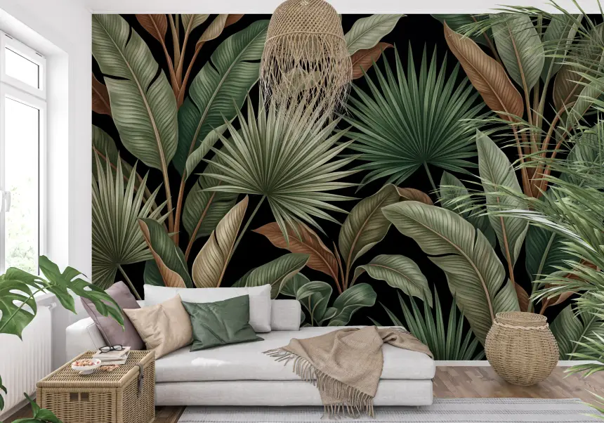 Botanical Noir Wall Mural