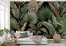 Exotic Tropical Foliage Black Wall Mural 8