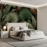 Exotic Tropical Foliage Black Wall Mural 6