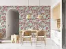 Sakura Blossom Floral Wallpaper on Textured Teal 8