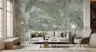 Textured Sage Green Tropical Leaves Wall Mural 6