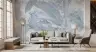 Misty Blue Watercolour Tropical Leaf Wall Mural 6