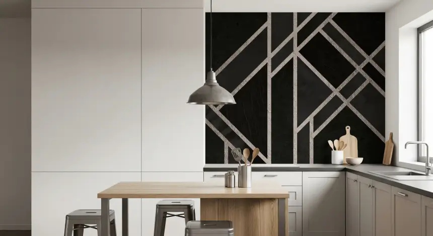 Luxe Black Art Deco Wall Mural