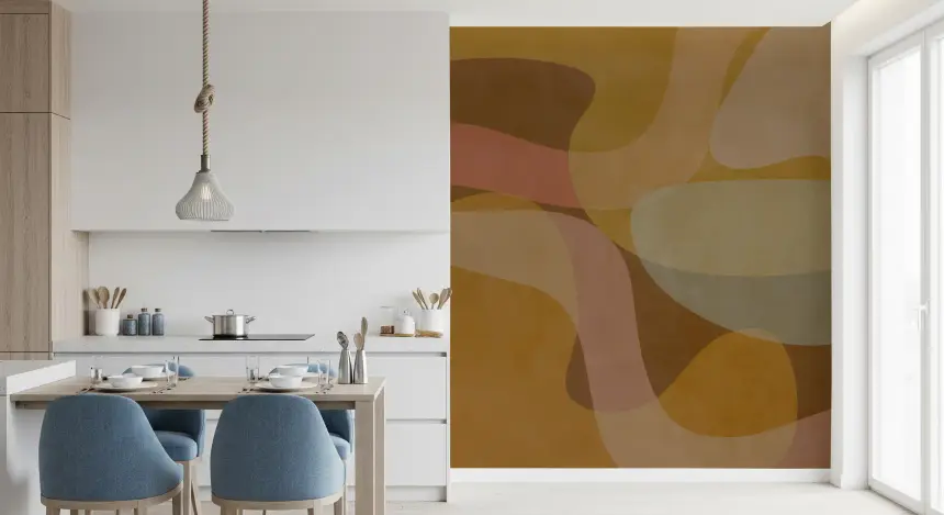 Earthen Waves Abstract Wall Mural