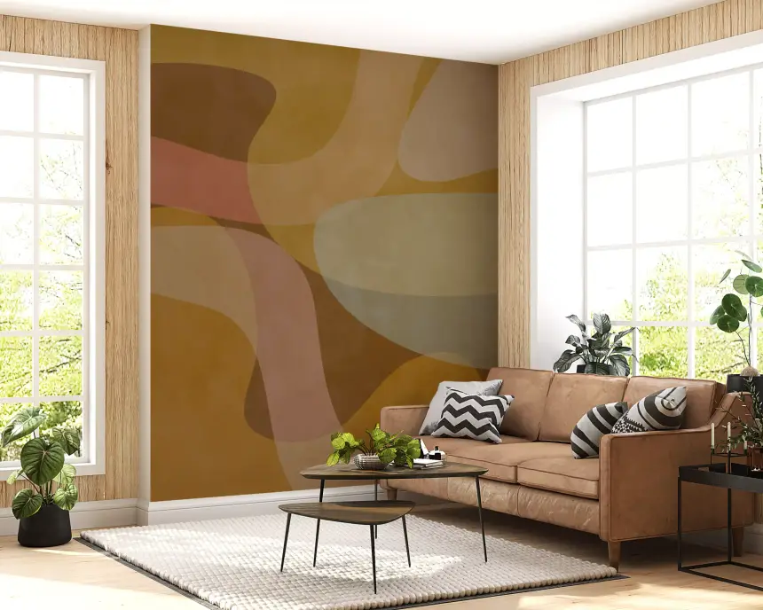 Earthen Waves Abstract Wall Mural