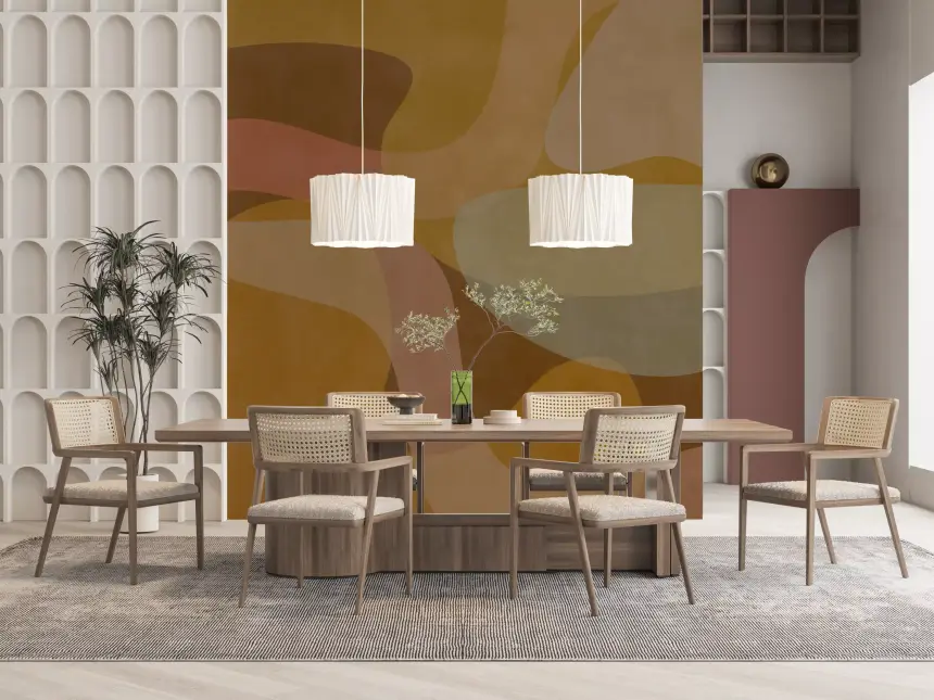 Earthen Waves Abstract Wall Mural