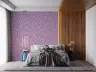 Stylized Pink Floral Vines on Grey Wallpaper 7