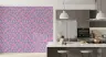 Stylized Pink Floral Vines on Grey Wallpaper 8