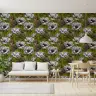 Vintage Wren and Anemone Floral Pattern Wallpaper 8